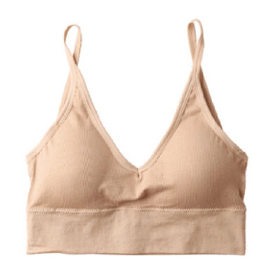 

Japanese Triangle Cup Sexy Vest Bottoming Tube Top Solid Color No Steel Ring Elastic Bra