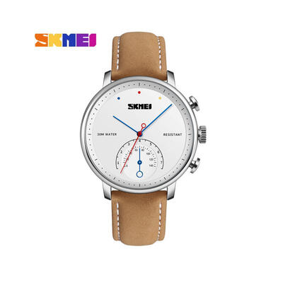 

SKMEI Fashion Simple Waterproof Quartz Wristwatch Mens Watch With Leather Strap