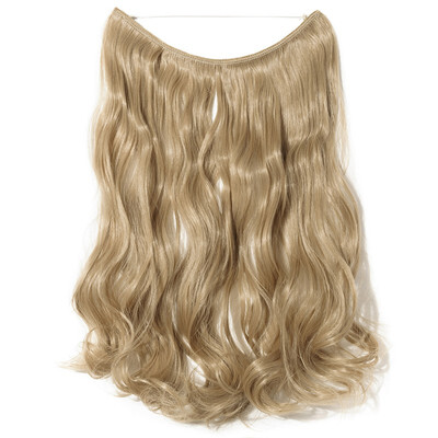 

Invisible Wire No Clips in Hair Extensions Secret Fish Line Hairpieces Silky Straight real natural Synthetic