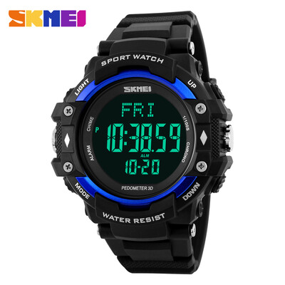 

SKMEI 3D Pedometer Sports Men Watches Heart Beat Monitor Calories Counter Fitness Tracker EL Back Light Fitness Tracker Digital Di