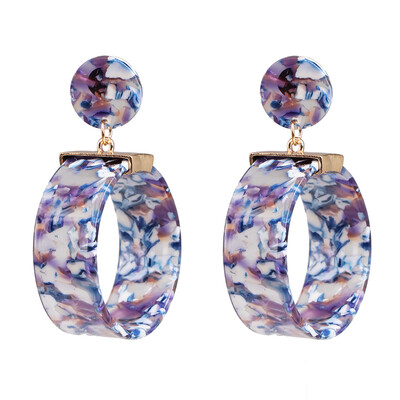 

New Exaggerated Big Round Acrylic Statement Earrings For Women Boho Resin Dangle Earring Party Jewelry 2019