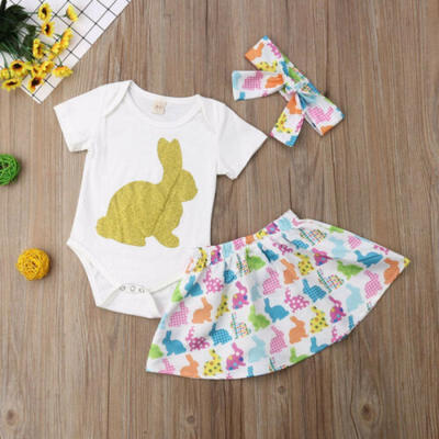 

My 1st Easter Newborn Baby Girl Romper Bodysuit Tutu Skirts Outfit Clothes Dress