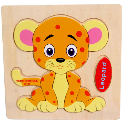 

〖Follure〗Wooden Leopard Puzzle Educational Developmental Baby Kids Training Toy