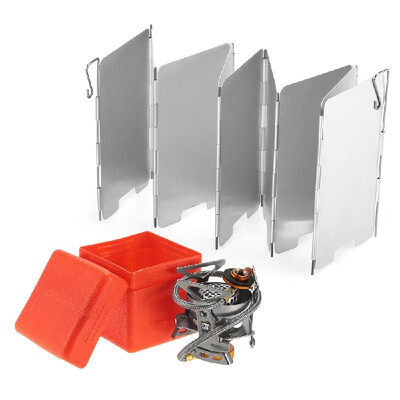 

Lixada Outdoor Camping 3200W Big Power Windproof Gas Stove Butane Burner Portable Foldable Split Furnace with 9-plate Windscreen W