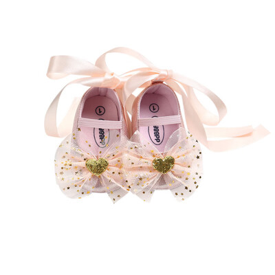 

2018 New Baby Shoes Newborn Bow Tie Strap Toddler The First Walker Shoes Girl Princess Dance Shoes