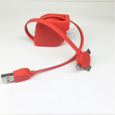 

3-in-1 Charge Cable Type C Micro USB Lightning Retractable Charger Cord -1m