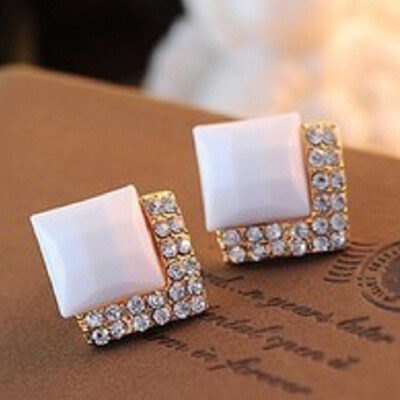 

Retro Fashion Accessories Exquisite Candy Colors Geometry Crystal Stud Earrings