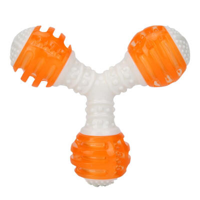 

Pet Dog TPR Rubber Balls Squeak Toy Puppy Bite Molar Cleaning Tooth Toys