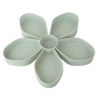 

5 Grids Flower Petal Shape Fruit Plate Candy Storage Box Nuts Snack Tray