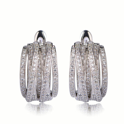 

Blucome hoop earrings Multi-ring copper earrings Fashion accessories 7259