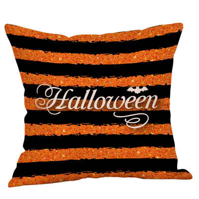 

Toponeto Happy Halloween Pillow Cases Linen Sofa Cushion Cover Home Decor