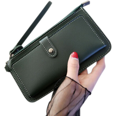 

Brand Wallet Women PU Leather Purses Ladies Zipper&Hasp Long Wallet Retro Female Fashion Money Bag Card Holder Wallets