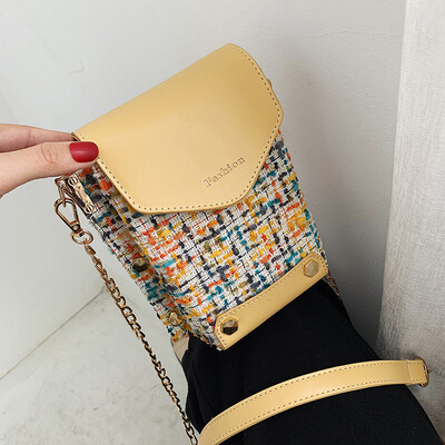 

Tailored Fashion Women Retro Leather Wool Bucket Bag Crossbody Bag Chain Shoulder Bags