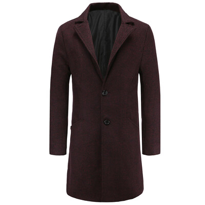

Gobestart Men Winter Long Sleeve Warm Button Thick Solid Coat Outwear Wind Jacket Plus
