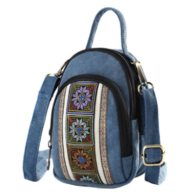 

Ethnic Women Embroidery Canvas Tote Phone Pouch Small Crossbody Shoulder Bag