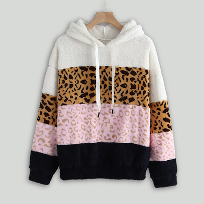 

Toponeto Women Hooded Plush Sweatshirt Blouse Cotton Long Sleeve Print Sweatshirt
