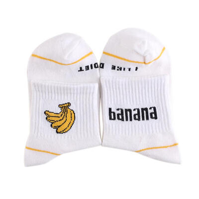 

Women Cartoon Print Cotton Lovely Banana Dinosaur Rocket Milk Pattern Tube Socks