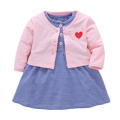 

WEIXINBUY Baby Girl Sets Outfits Long Sleeves Shirt Tops Short Sleeve Flower Dresses Cotton Single Breasted Clothing 2pcs 0-24M