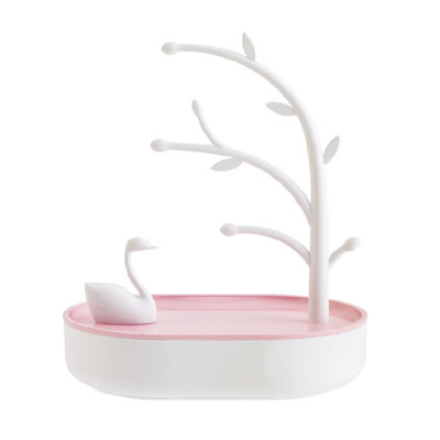 

Toponeto Swan Jewelry Rack Pink Girl Heart Jewelry Box Swan Lake Jewelry Collection Box
