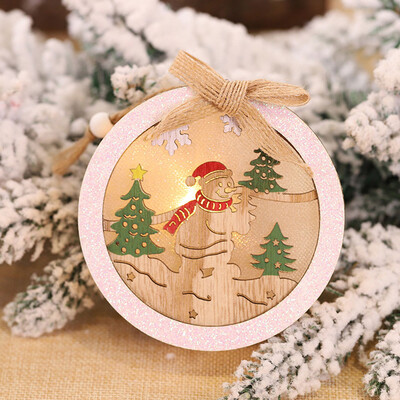 

Siaonvr Christmas Wooden Glowing Five-pointed Star Santa Snowman Deer Scene Decoration Gift