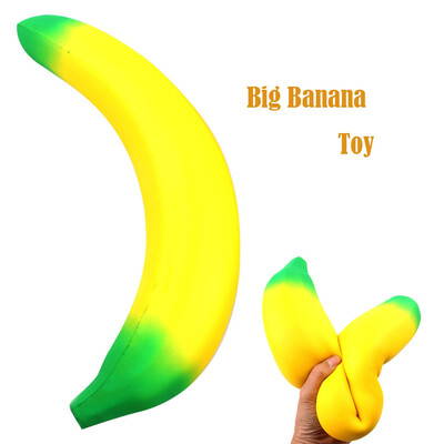 

Siaonvr Lovely Stress Reliever Large Banana Super Slow Rising Kids Squeeze Toys