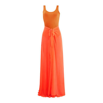 

Women 2pcs Sexy Clothes Set Sleeveless Jumpsuit High Split Yarn Skirt Suit