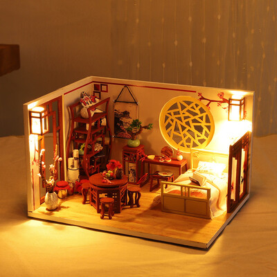 

YIWULA3D Wooden DIY Miniature House Furniture LED House Puzzle Decorate Creative Gifts