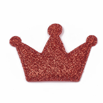 

Glitter PU Patches with Non Woven Fabric Back&Sponge Inside Crown Red 38x5558x25mm