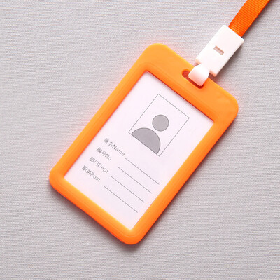 

Siaonvr Portable Colorful Employee Plastic ID Card Holder Name Tag Lanyard Neck Strap