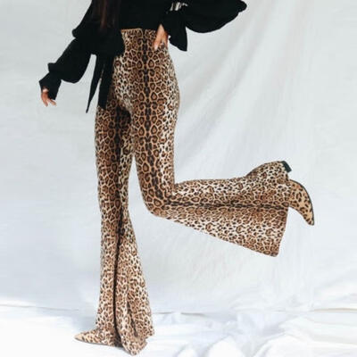 

Women High Waist Long Pants Wide Leg Trousers OL Ladies Flare Work Pants New