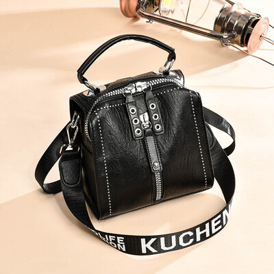 

Womens summer fashion mini shoulder bag small backpack soft leather casual shoulder bag