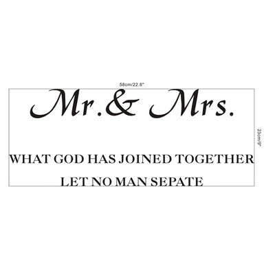

English Love Words Mr And Mrs Living Room Bedroom Wall Home Decor Wall Stickers