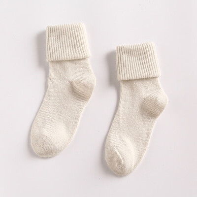 

Winter Thick Wool Solid Color Socks Womens Knit Wool Cashmere Thermal Socks Lady Soft Casual Winter Socks Xmas Gifts