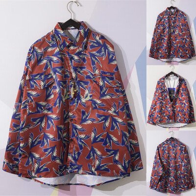 

Tailored Men Summer Fashion Shirts Casual Printing Beach Shirts Long-Sleeve Top Blouse
