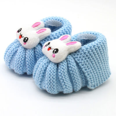 

Infant Toddler Girls Winter Warm Booties Girl Cute Rabbit Snow Crochet Knit Fleece Shoes Baby Walker Crib Boots