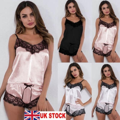 

Fashion Women Ladies Satin Lingerie Underwear Babydoll Sleepsuit Nightwear Sleepwear