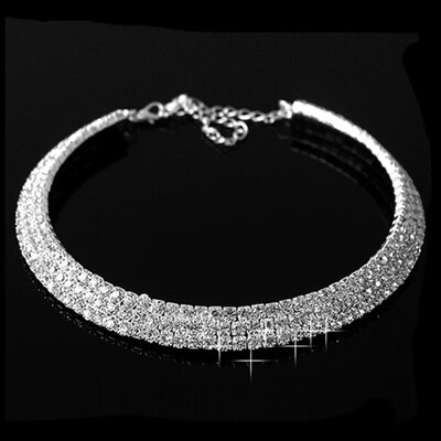 

Women Fashion Luxury Rhinestone Collar Choker Necklace Wedding Birthday Jewelry