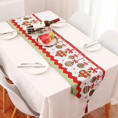 

Siaonvr Creative Christmas Cotton Linen Tablecloth Table Flag Desktop Decoration