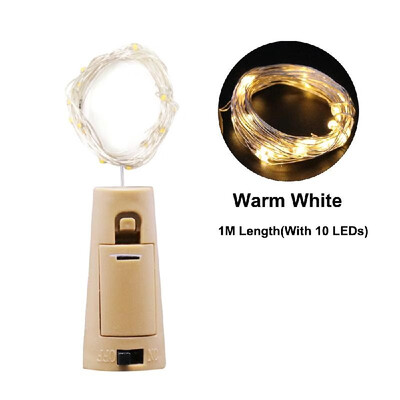 

1 Meter 10 LEDs Copper Wire Fairy Light Wine Bottle Cork Shaped String Lights Bottle Stopper Atmosphere Lamp for Christmas Holiday