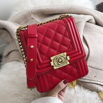 

Bag women 2019 new Korean version of small fragrance wind bag mobile phone bag vertical diamond chain shoulder diagonal bag