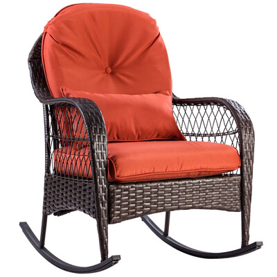 

Outdoor Wicker Rocking Chair w Cushion