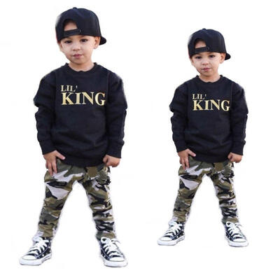 

2pcs Toddler Infant Kid Baby Boys Clothing T-shirt TopsPants Outfits Set