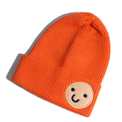 

Hat Lady Korean Outdoor Knitted Cap Autumn&Winter New Kind of Smiling Face Lovely Wool Cap Korean Ear Protector Head Cap Male