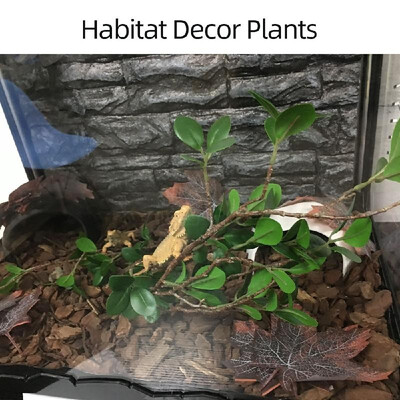 

Habitat Decor Plants Plastic Terrarium Plant Leaves Branches Simulated Plant for Lizard Frog Spider Snake Reptiles Pets