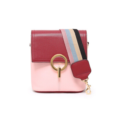 

Small ck female bag hit color bucket bag 2019 new fashion wild net red bag female Messenger bag wide shoulder bag