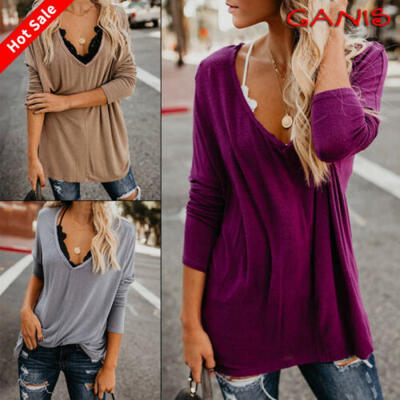 

Women Oversized Baggy Loose Fit Turn up Batwing Sleeve Ladies V NeckT-Shirt Top