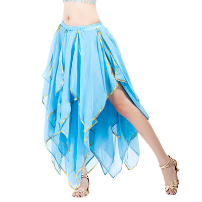 

Roseonmyhand Women Sequin Side Split Skirt Chiffon Belly Dance Performance Skirt