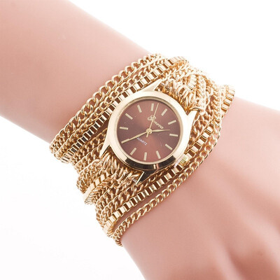

2018 New Women Fashion Luxury Leisure Set Auger Leather Analog Stainless Steel Quartz Watch