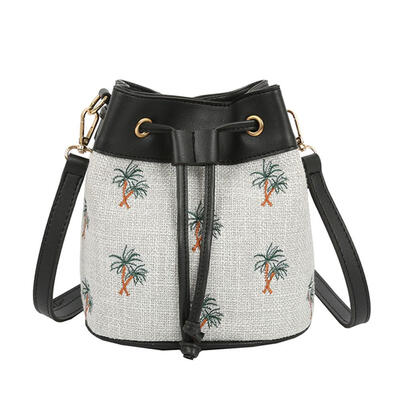 

Fashion Women Tree Print Crossbody Bucket Bags Weave Handbags Shoulder Bag
