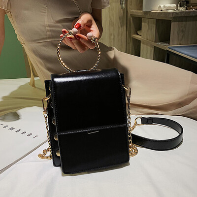 

Tailored Women Retro Rivet Leather Crossbody Bags Handle Bags Pearl Chain Shoulder Bags